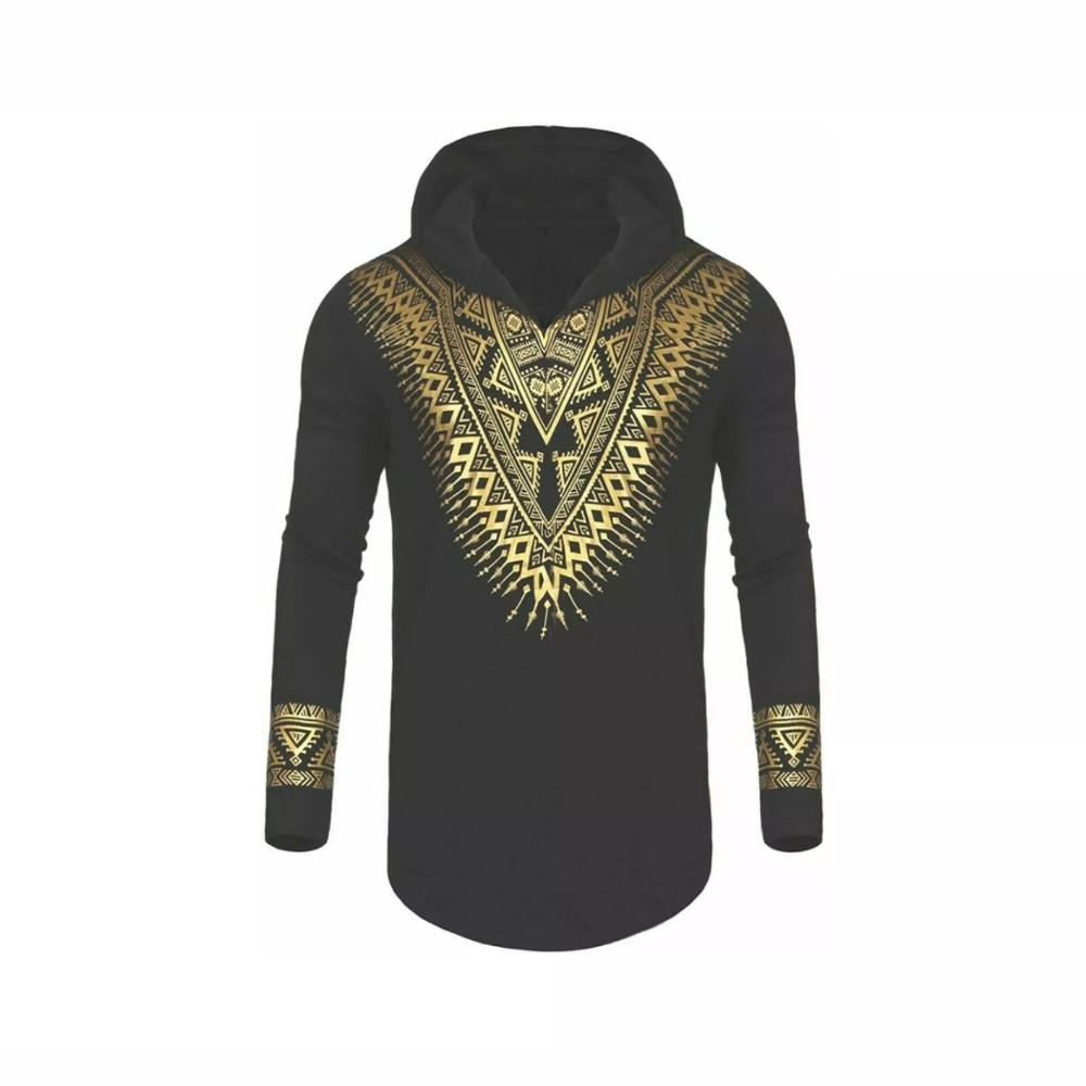 African Dashiki Shirt Metallic Floral Printed Slim